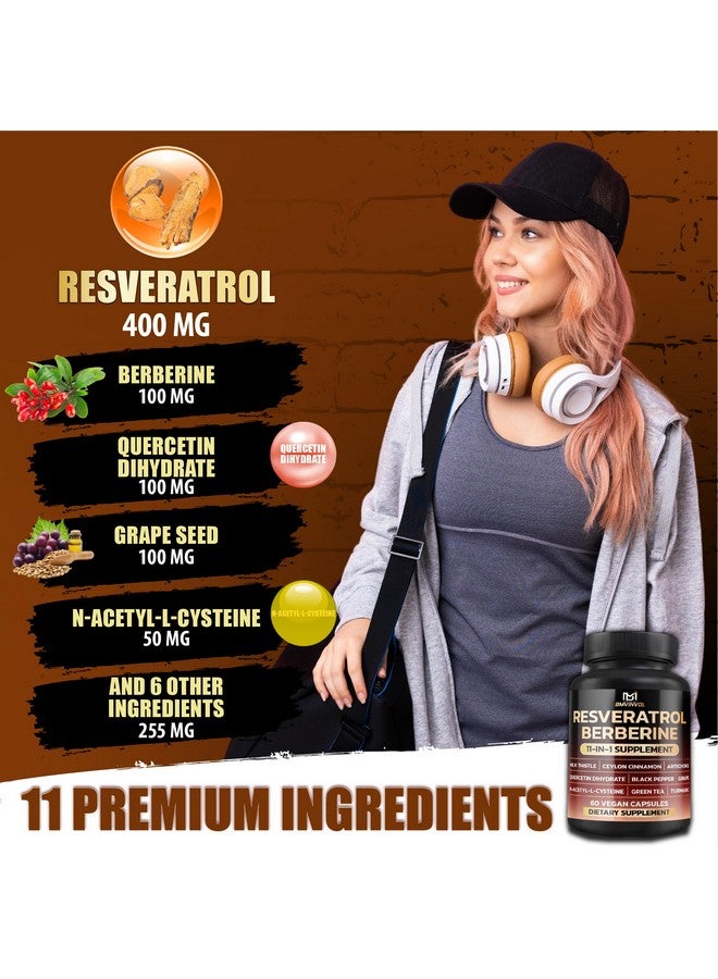 BMVINVOL BMVINVOL Resveratrol Supplement | Berberine, Quercetin, Grape, N-Acetyl Cysteine NAD Supplement for Antioxidant & Anti-Aging Support - Image 5