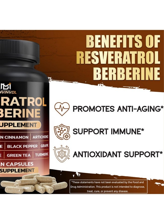 BMVINVOL BMVINVOL Resveratrol Supplement | Berberine, Quercetin, Grape, N-Acetyl Cysteine NAD Supplement for Antioxidant & Anti-Aging Support - Image 3