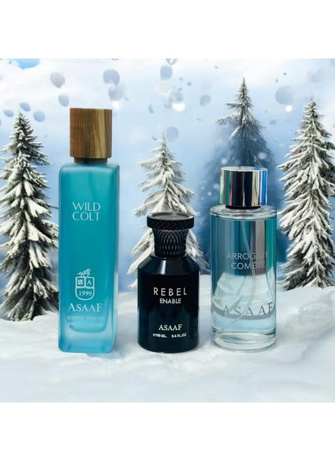 بكج عطور اروقيت كوميت+وايلد كولت+ريبيل انيبل من عساف اودي بارفان