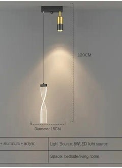 ماركة غير محددة ثريا علاقي سقف ليد اسود مودرن بثلاث اضاءات  - Image 2