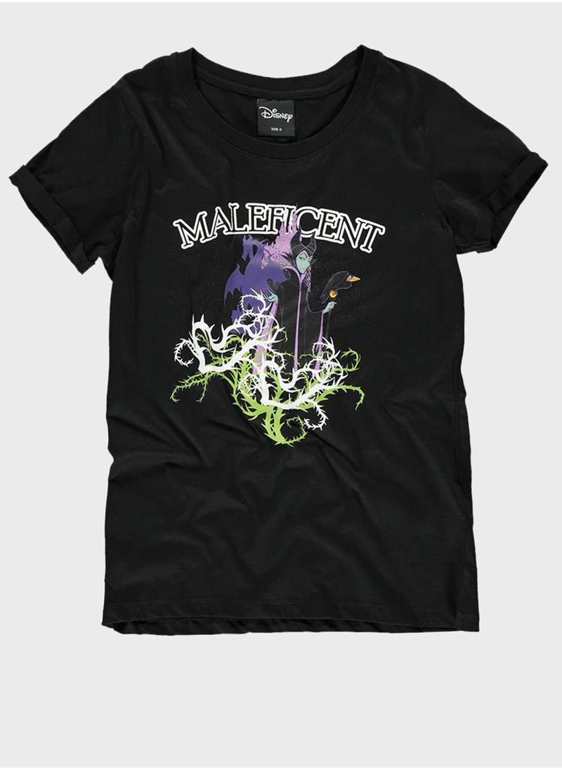 DIFUZED - Disney - Maleficent - Gel Printed T-Shirt - Image 1