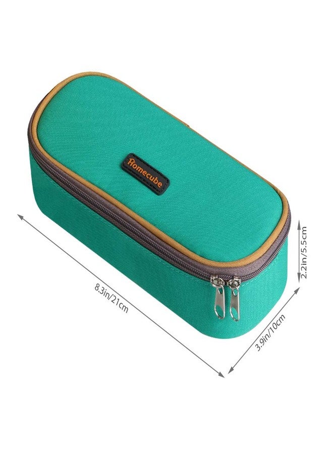 Homecube Pencil Case Oxford Fabric Waterproof Pencil Bag Make-up Pen Pouch Durable Stationery Bag Pen Holder for Man & Women, Grey lining-Green - Image 4