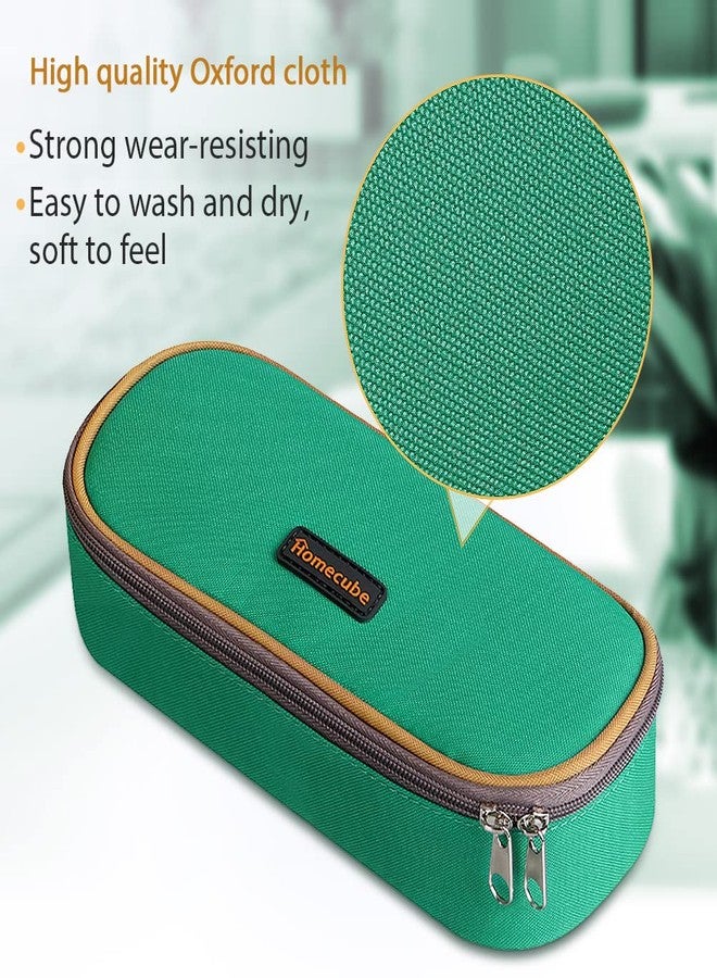 Homecube Pencil Case Oxford Fabric Waterproof Pencil Bag Make-up Pen Pouch Durable Stationery Bag Pen Holder for Man & Women, Grey lining-Green - Image 5