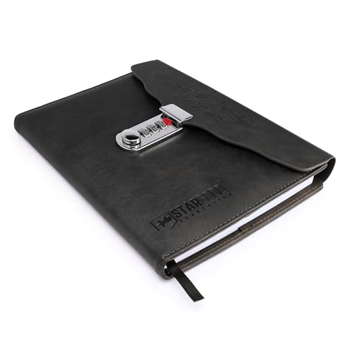 Stargood Innovation Elegant Diary with Lock Password A5 Size Soft Touch Faux Leather Cover for Secure and Sophisticated Writing 162 Pages (Sable Black) - Image 1
