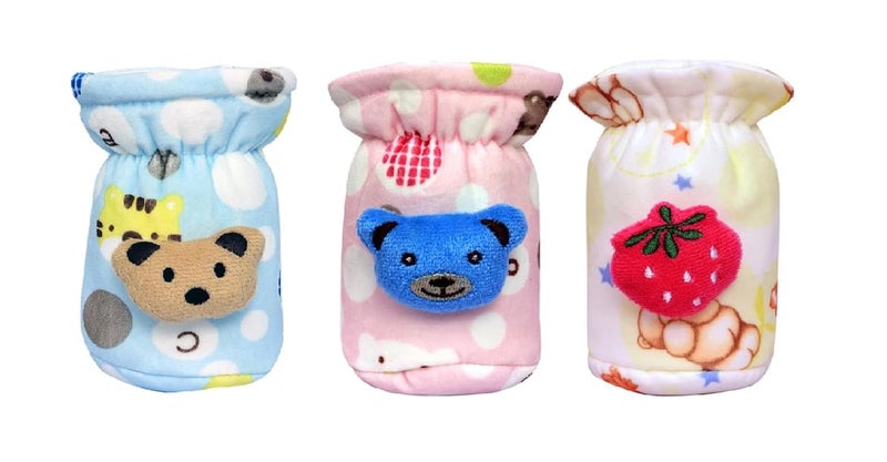 Alya The Cheeky Kidzz Baby Stretchable Soft Velvet Plush Overall Print Baby Feeding Cover With Holding Strap Suitable For 40Ml 50Ml 60Ml Feeding Broad And Narrow Neck Feeding Bottles(Pack Of 1),Pink - Image 4