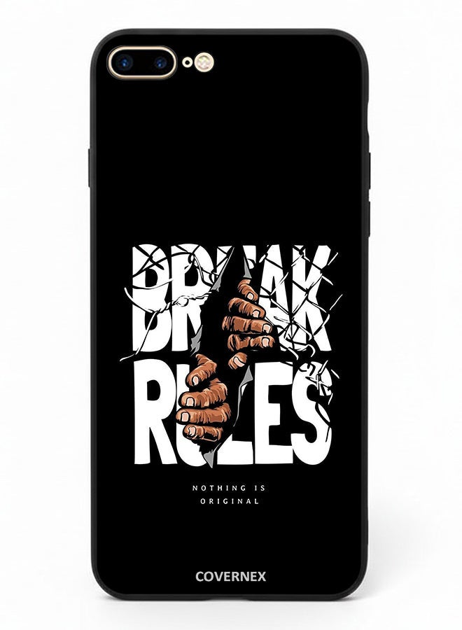 Covernex Apple iPhone 8 Plus Protective Case Cover Printed Featuring Break Rules Shattered Text Graphic - Image 2