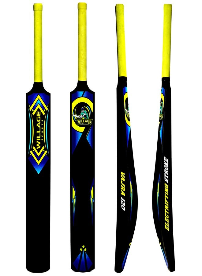 WILLAGE Plastic Cricket Full Size Bat for Tennis Ball, Black, 6 - Image 1