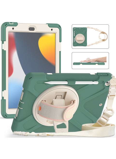 2025 Ipad Protective Cover 10.2 Inch Silicone PC Full Package For Apple Tablet IpadAir11 Shell 10th-Color:Emerald Green-Applicable Model:Ipad 10.2 2019/2020/2021 (with Pen Tray/without Pen Tray)