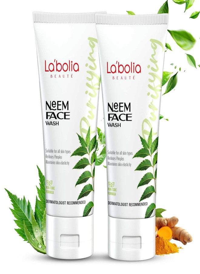Labolia Beaute Neem Face Wash for Tanning & Pimple Reduction | Oil Control Face Cleanser | Deep Cleansing & Purifying Facewash | Removes Dirt & Excess Oil - 100g + 100g (Pack of 2) - Image 1