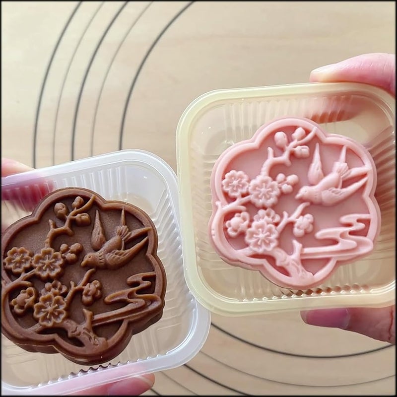 Mung Bean Cake Mold Set With Seal Hand Pressed Pastry Baking Tool - Image 5