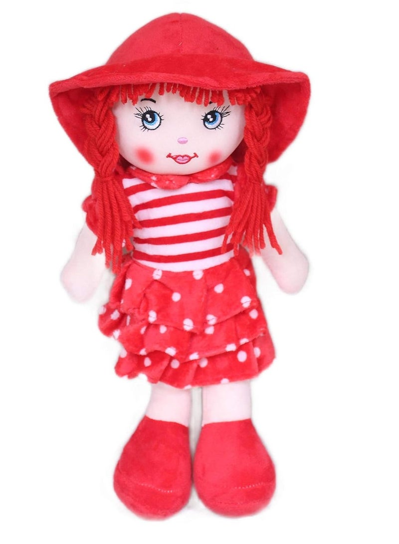 Soft Doll For Girls Made Of Premium Fiber Material: Length 40Cm / Width 20Cm (Red) - Image 1