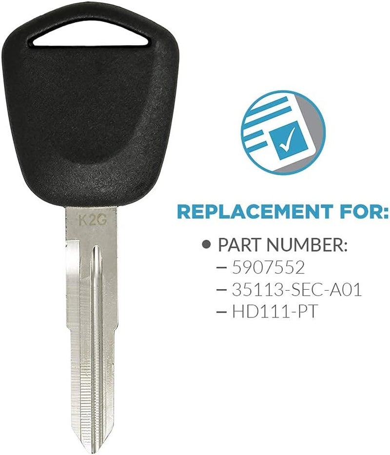 Keyless2Go Replacement for New Uncut Transponder Ignition V-Chip Car Key HD111 (2 Pack) - Image 4