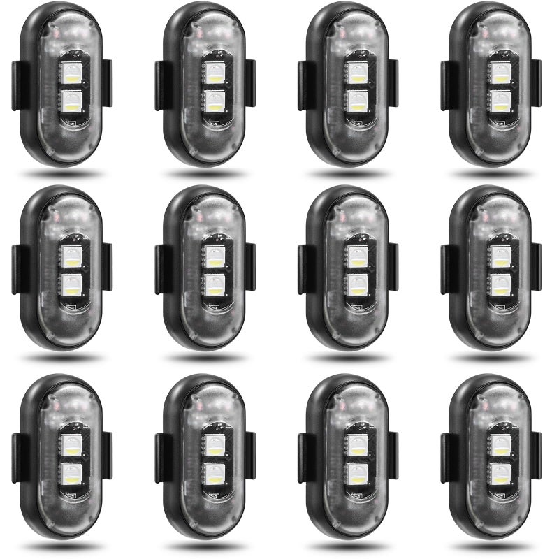 Suacopzar 12Pcs Wireless Led Lights For Car  Wireless Led Strobe Lights With Remote Control  8 Colors Ip65 Waterproof Usb High Brightness Anti-Collision For Car Motorcycle Truck Drone Rc Aircraft Bike - Image 1
