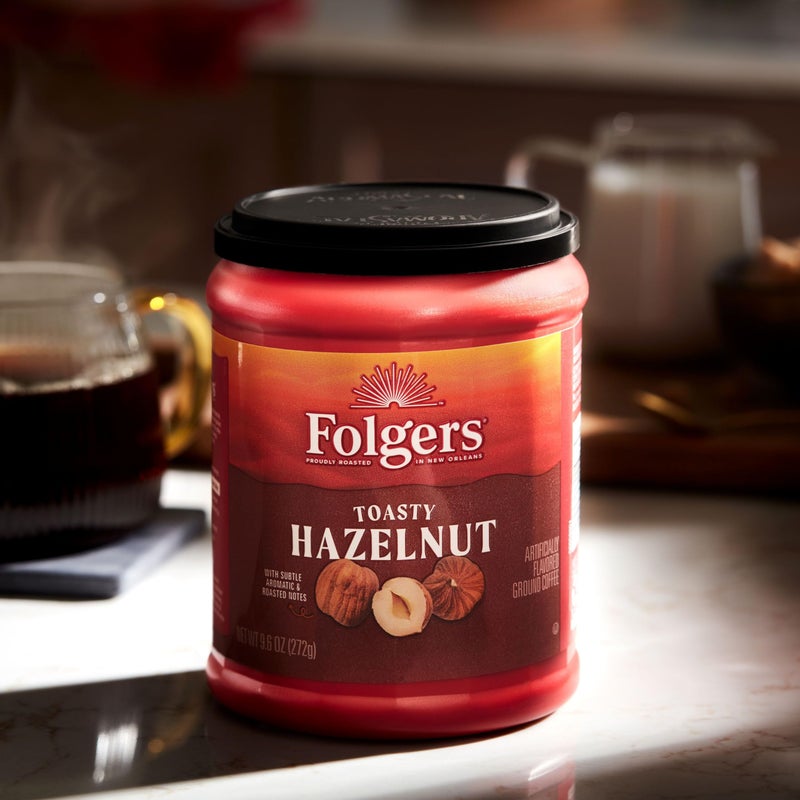 Folgers Toasty Hazelnut Flavored Ground Coffee, 9.6 Ounce - Image 5