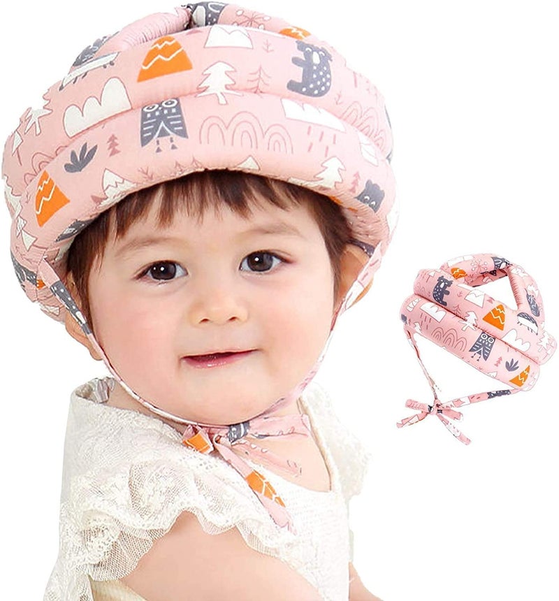 BABIES BLOOM Baby Pink Bear Style Baby Helmet, Soft Safety Head Guard for Infants, Adjustable Size (43-56 cm), Anti-Fall, Anti-Collision, for Baby (6-36 M) (Multicolor Pink) - Image 1
