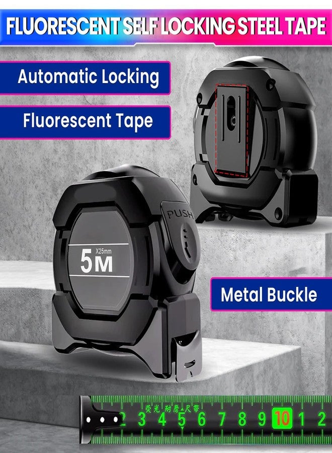 Peace Tech 5 Meter Measuring Tape with Auto-Locking and Retracting Feature, Heavy Duty Unbreakable ABS Case with Belt Clip- One-Man Operation, Measure in Inch & Centimeters. - Image 4