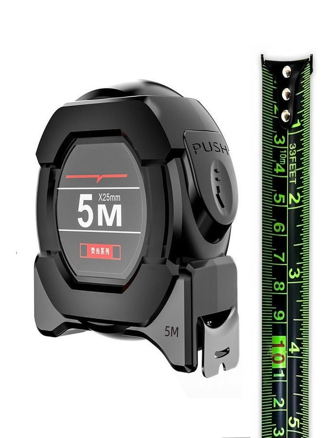 Peace Tech 5 Meter Measuring Tape with Auto-Locking and Retracting Feature, Heavy Duty Unbreakable ABS Case with Belt Clip- One-Man Operation, Measure in Inch & Centimeters. - Image 1