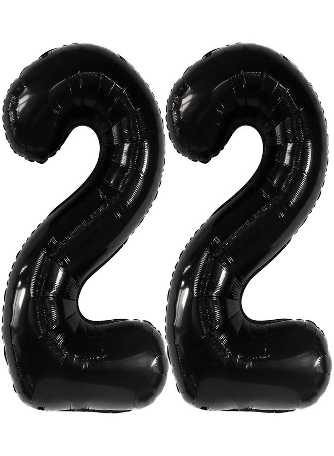 كاتشون بالون رقم 22 أسود من كاتشون - 40 بوصة، بالونات رقم 22 | بالونات سوداء رقم 22 لتزيين عيد ميلاد الرجال | بالونات رقم 22 | بالونات أرقام لتزيين ذكرى الزواج السعيدة - Image 1