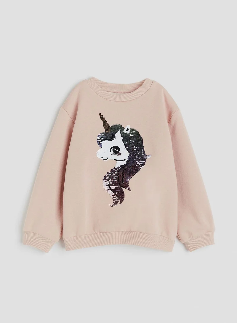 H&M Kids Reversible Sequin-Motif Sweatshirt