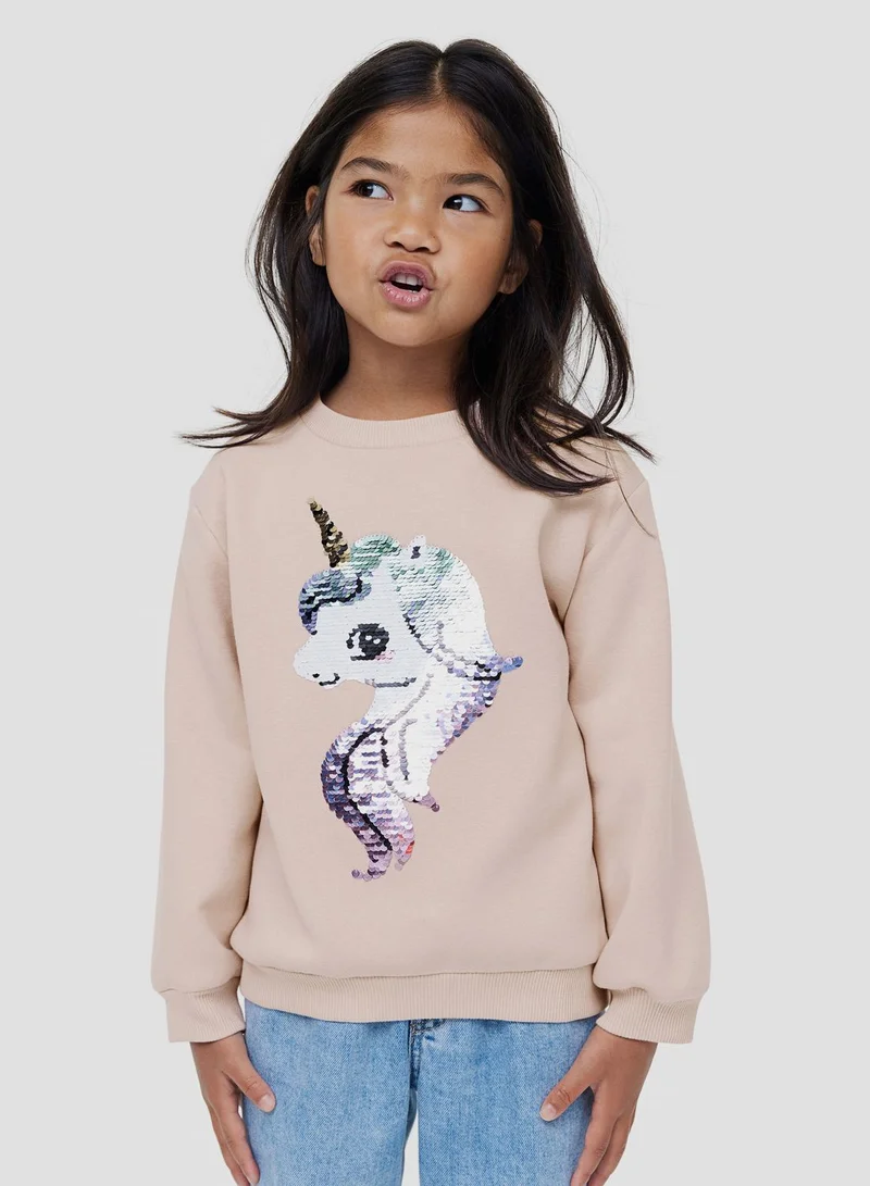 H&M Kids Reversible Sequin-Motif Sweatshirt