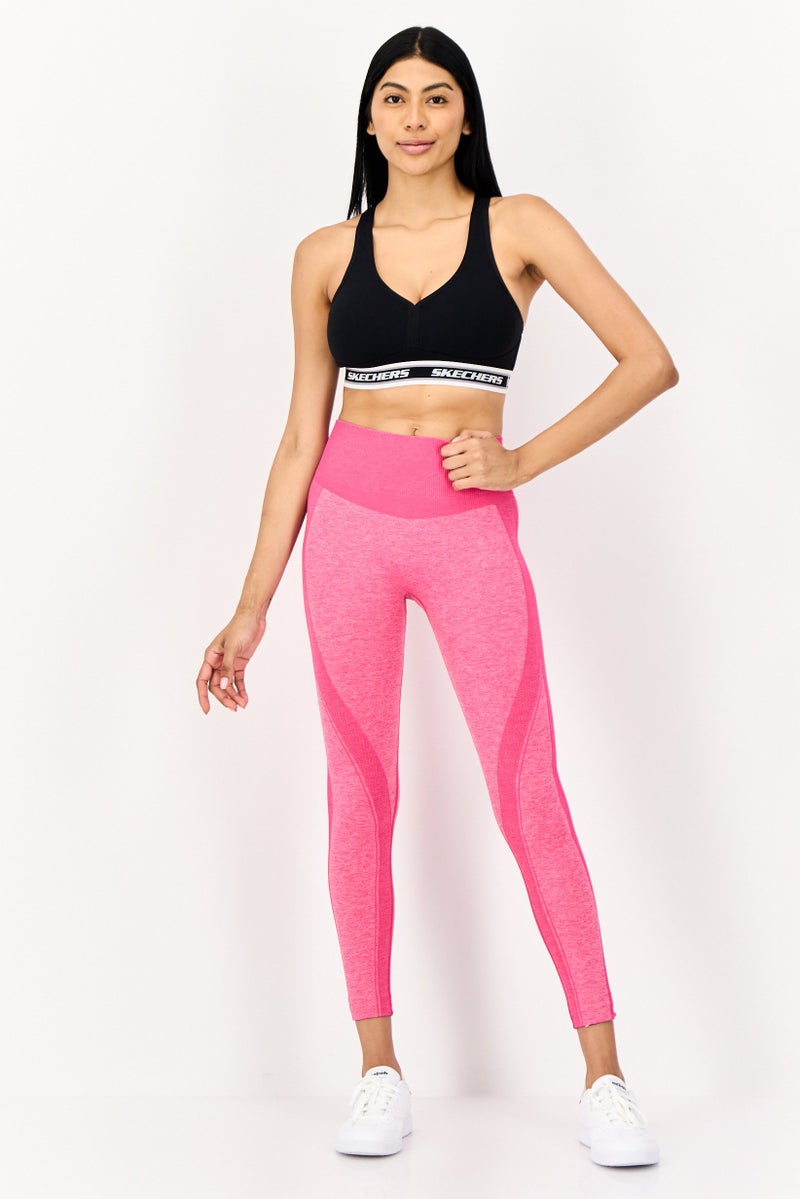 SKECHERS Women Brand Logo Padded Sports Bra, Black - Image 3