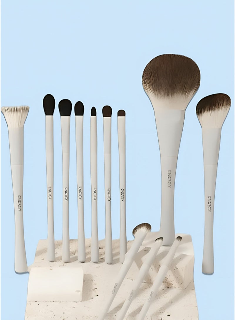 إينرجي مجموعة فراشي مكياج ENERGY ستارلايت 12 قطعة بشعيرات ناعمة صناعية لمكياج كامل احترافي - Image 1