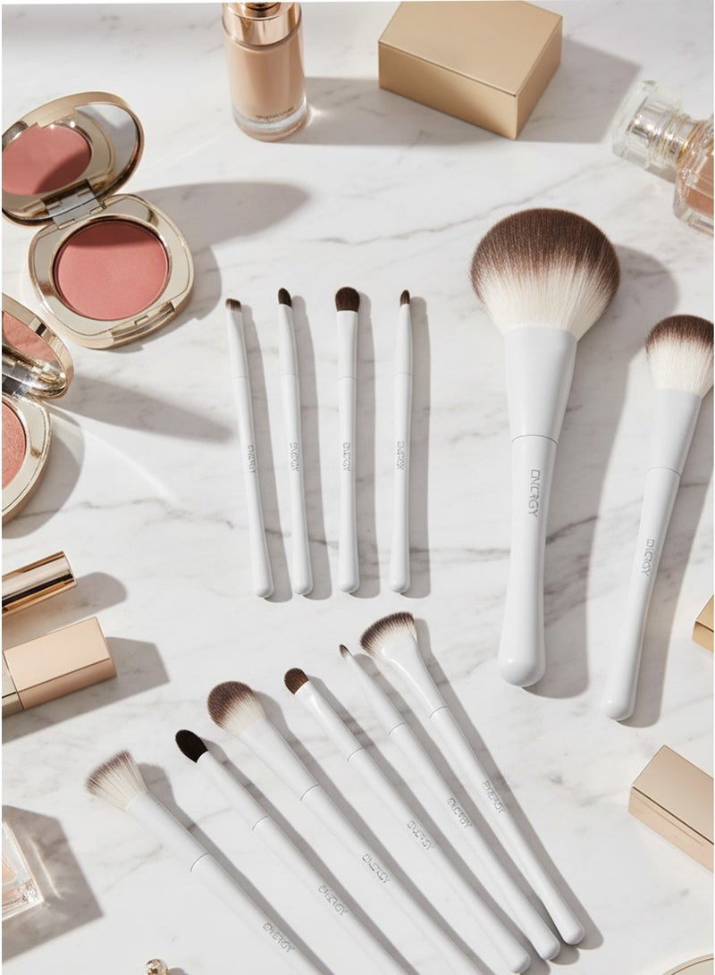 إينرجي مجموعة فراشي مكياج ENERGY ستارلايت 12 قطعة بشعيرات ناعمة صناعية لمكياج كامل احترافي - Image 4