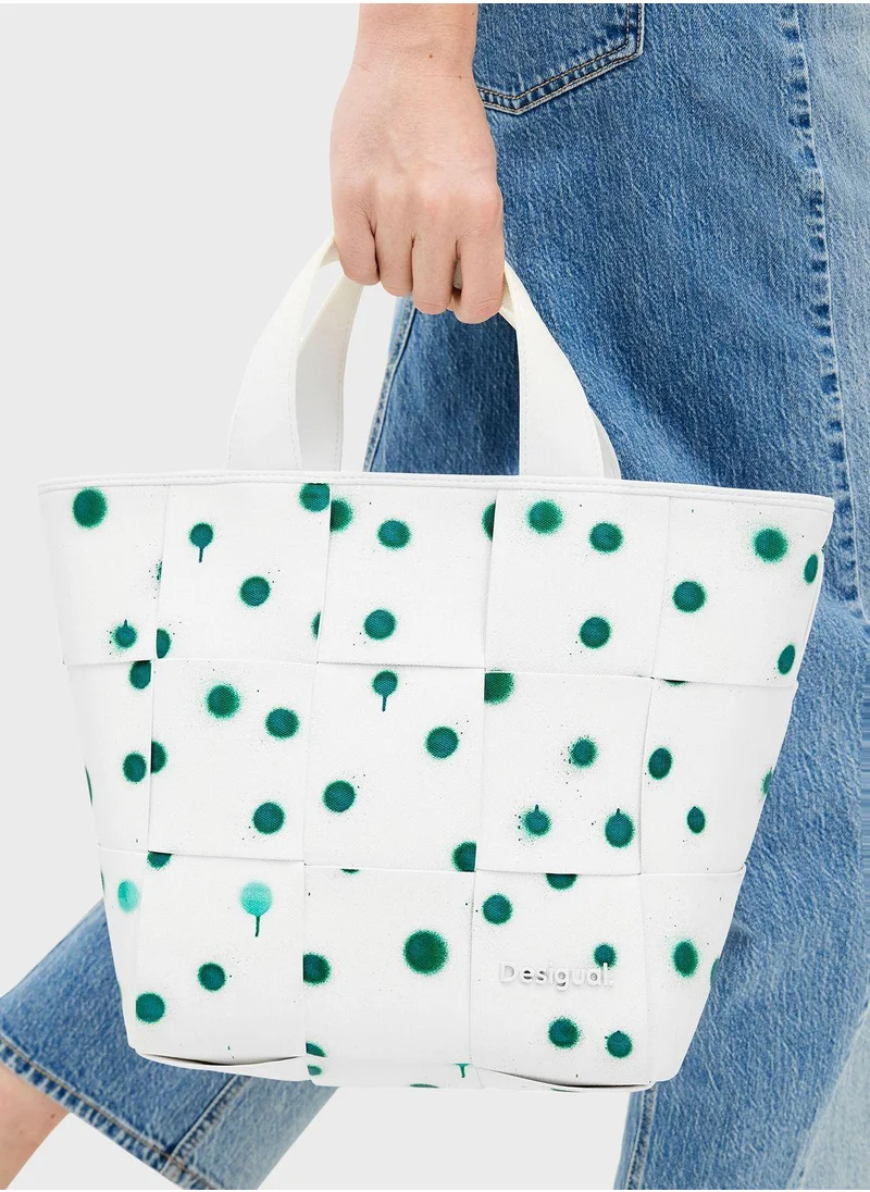 ديسيجوال Logo  Detailed Top Handle Tote