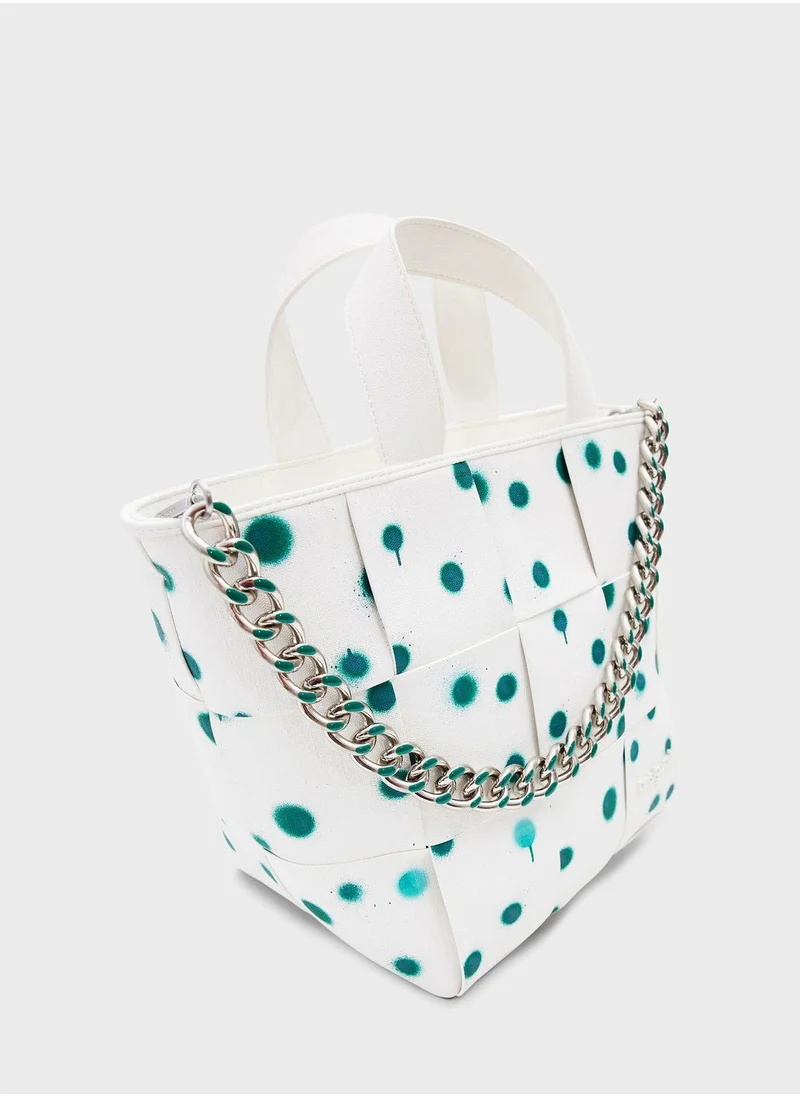 ديسيجوال Logo  Detailed Top Handle Tote