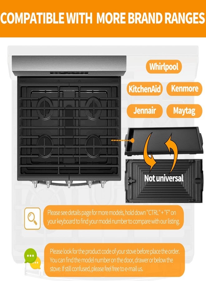 صينية شواء بديلة مطورة W10432544 لموقد غاز ويرلبول، صينية شواء من الحديد الزهر W10432539، قطع غيار لمواقد غاز ويرلبول، كيتشن إيد، جينير، مايتاج، صينية شواء مركزية، مقلاة مسطحة - Image 5