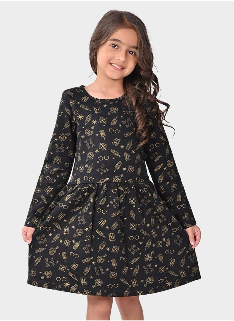 Regular Fit Printed Black Cotton Dresses For Girls Round Neck Flat Collar Pull On 100 % Cotton - pzsku/ZB7764C7C0DA486A9FACCZ/45/_/1740301348/bf3d025f-3936-41e2-9708-faba371f17dd