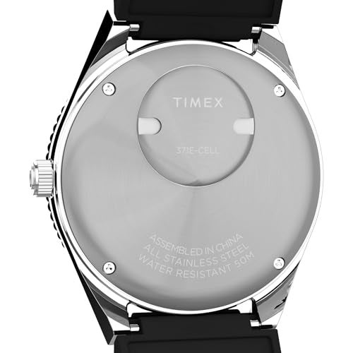 TIMEX ساعة تيمكس للرجال مستوحاة من الغواصين 38 مم - حزام أسود قرص أسود علبة من الفولاذ المقاوم للصدأ - Image 4