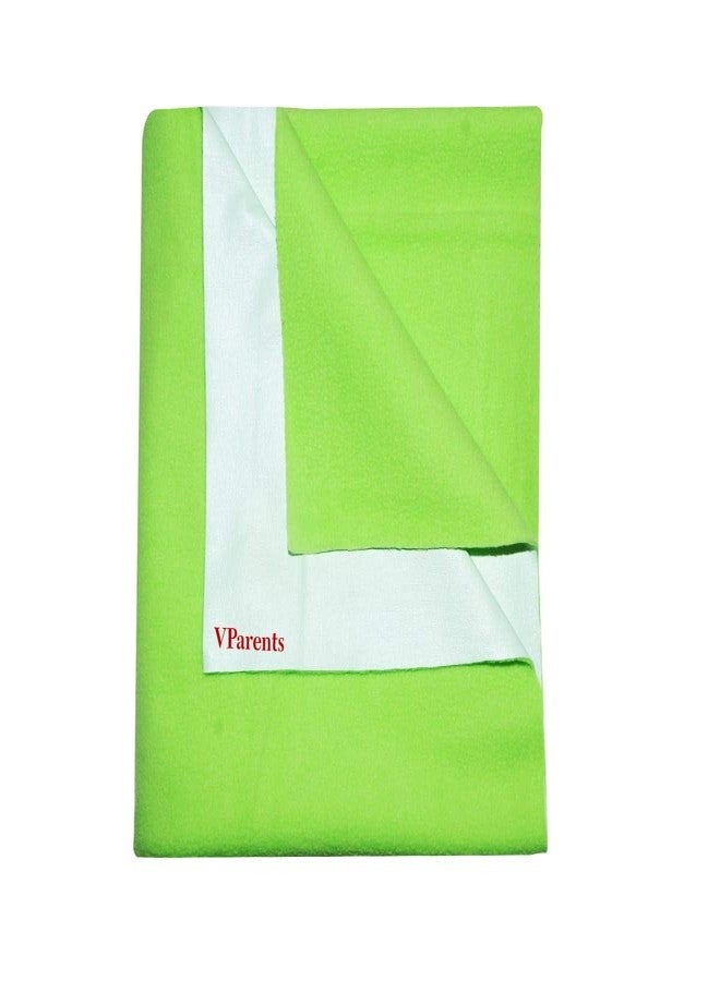 VParents Chubby Cheeks Water Proof Baby Bed Protector Reusable Dry Sheet (Green) (Large) (100 X 140) - Image 1