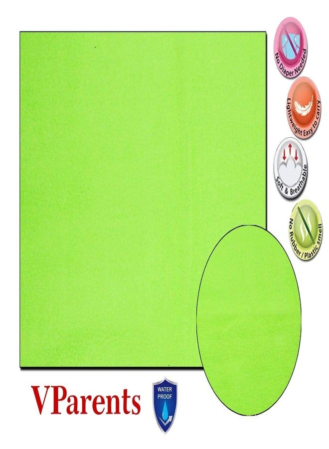 VParents Chubby Cheeks Water Proof Baby Bed Protector Reusable Dry Sheet (Green) (Large) (100 X 140) - Image 2
