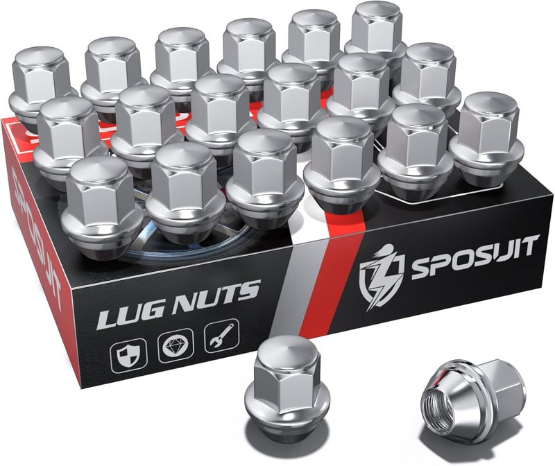 Sposuit M14x1.5 Closed End Chrome Lug Nuts - OEM Replacement for Ford Models (20 Pcs) - Image 1
