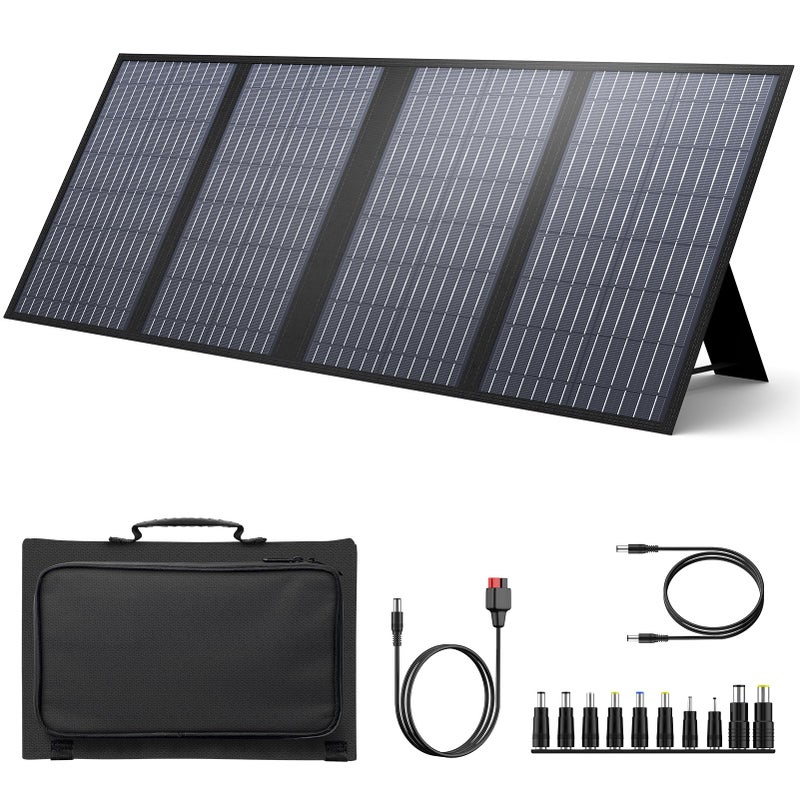 SinKeu Portable Solar Panel 60W Foldable Solar Panel Charger for Portable Generator Power Station Comes with Adjustable Kickstands DC 18V Output USB 30 and TypeC Ports for Camping Traveling Van RV Trip - Image 2