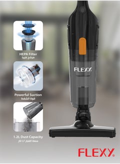 Flexy Flexy 600W Vacuum Cleaner with High-Efficient Copper Motor, 3-in-1 Design, HEPA Filter, 16Kpa Suction, 1.2L Dust Capacity, Washable Filter, Low Noise, 2-Year Warranty  - Image 3