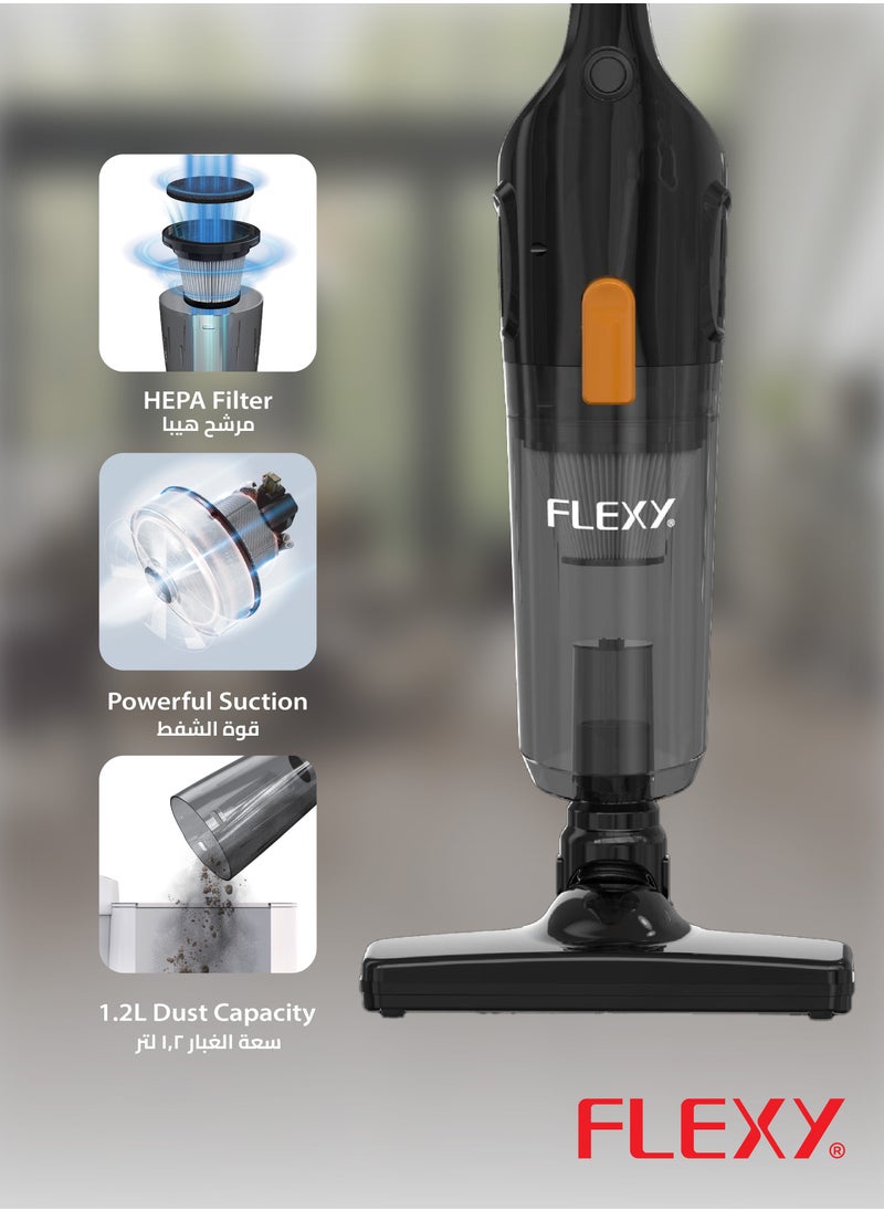 Flexy - Flexy 600W Vacuum Cleaner with High-Efficient Copper Motor, 3-in-1 Design, HEPA Filter, 16Kpa Suction, 1.2L Dust Capacity, Washable Filter, Low Noise, 2-Year Warranty - Image 1
