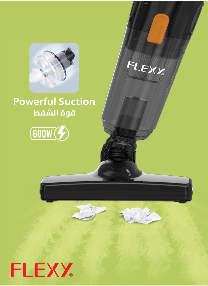 Flexy - Flexy 600W Vacuum Cleaner with High-Efficient Copper Motor, 3-in-1 Design, HEPA Filter, 16Kpa Suction, 1.2L Dust Capacity, Washable Filter, Low Noise, 2-Year Warranty - Image 1