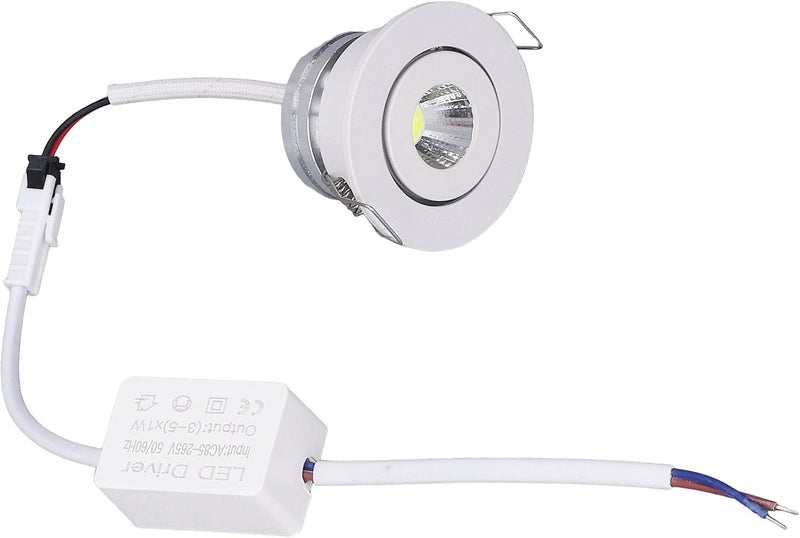مصباح LED غائر صغير قابل لتعديل الزاوية من الألومنيوم 5 واط، 85-265 فولت - إضاءة ناعمة ولطيفة، تبديد حرارة متين، مثالي للأسقف الداخلية وحالات العرض (ضوء أبيض إيجابي 6000K) - Image 3