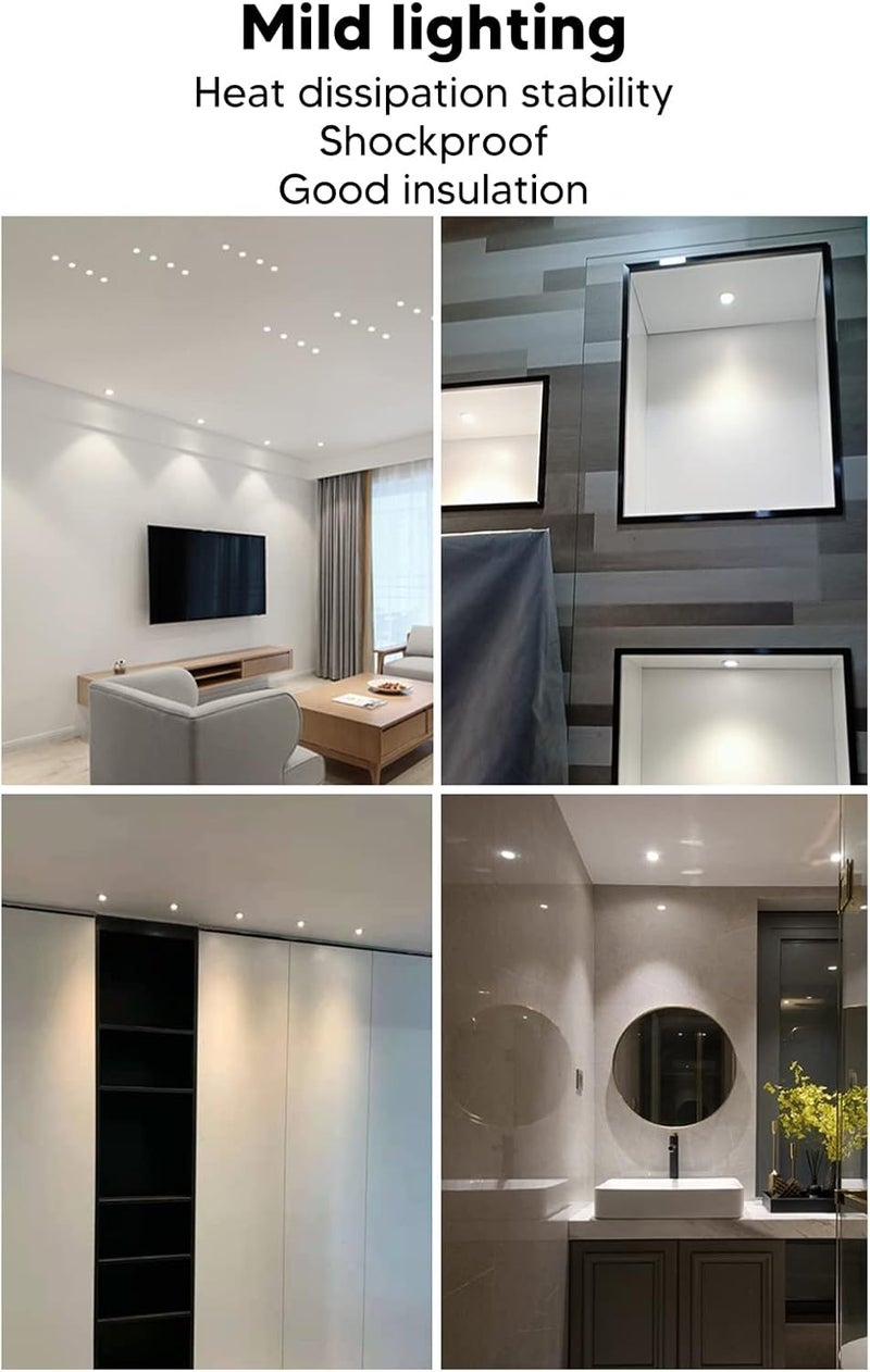 مصباح LED غائر صغير قابل لتعديل الزاوية من الألومنيوم 5 واط، 85-265 فولت - إضاءة ناعمة ولطيفة، تبديد حرارة متين، مثالي للأسقف الداخلية وحالات العرض (ضوء أبيض إيجابي 6000K) - Image 4