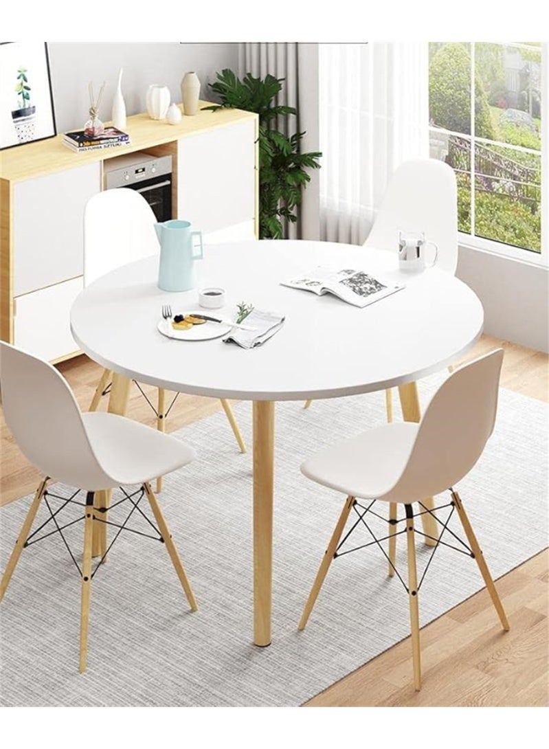 طاولة طعام حديثة ، طاولة مطبخ خشبية مربعة مكتب قهوة مع ساقين صلبة ، طاولة إفطار بسيطة مكتب اجتماع لغرفة طعام منزلية مكتب غرفة المعيشة (مستدير ، 80 * 80 سم) - Image 2