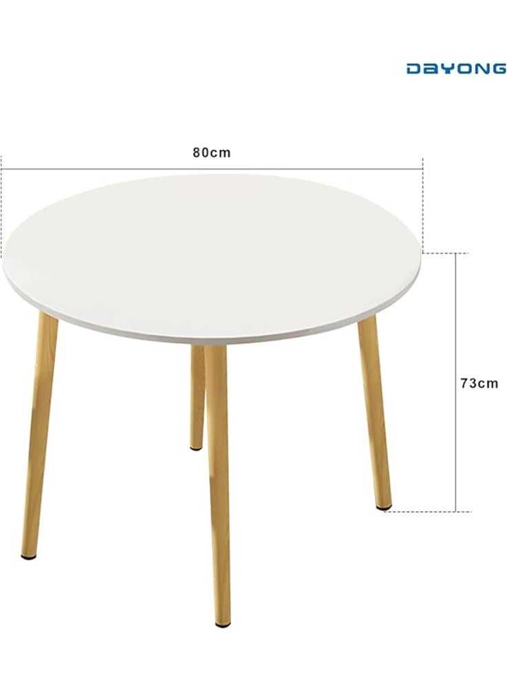 طاولة طعام حديثة ، طاولة مطبخ خشبية مربعة مكتب قهوة مع ساقين صلبة ، طاولة إفطار بسيطة مكتب اجتماع لغرفة طعام منزلية مكتب غرفة المعيشة (مستدير ، 80 * 80 سم) - Image 3