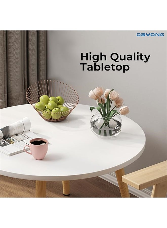 طاولة طعام حديثة ، طاولة مطبخ خشبية مربعة مكتب قهوة مع ساقين صلبة ، طاولة إفطار بسيطة مكتب اجتماع لغرفة طعام منزلية مكتب غرفة المعيشة (مستدير ، 80 * 80 سم) - Image 4