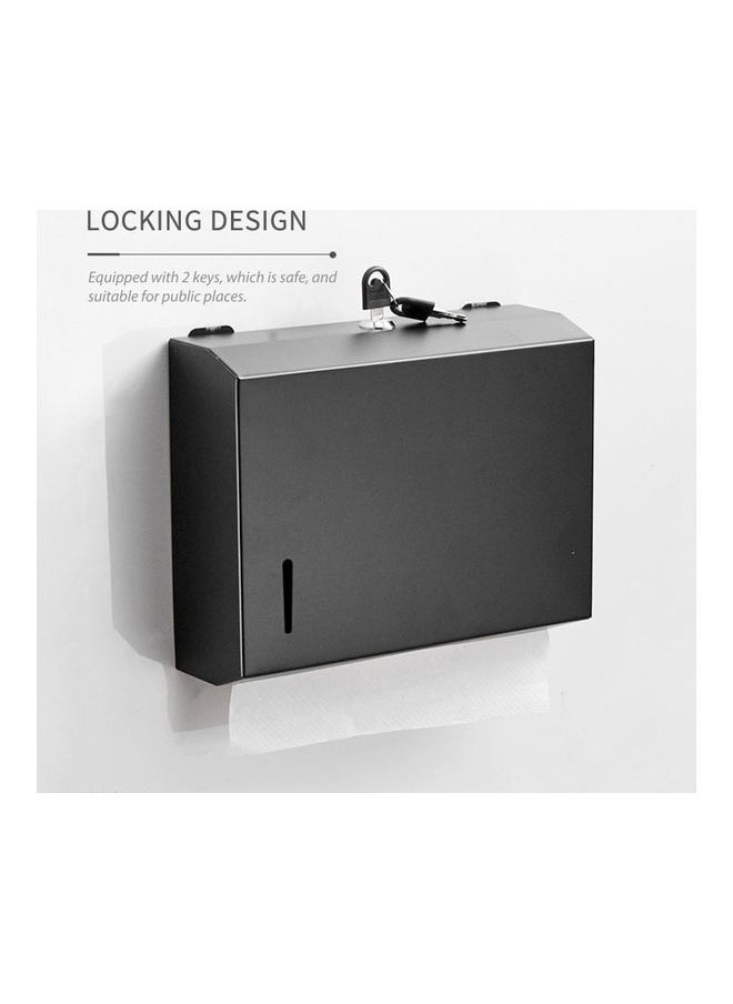 NIBEMINENT - Wall Mounted Paper Towel Dispenser Black 27.30x8.70x21.50cm - Image 1