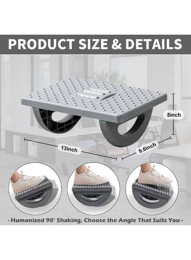 Foot Rest for Under Desk at Work - Ergonomic Foot Stools for Under Office Desk - Rocking Footrest with Roller Massager - Leg Rest for Chair, Computer Gaming - Promote Leg Circulation(Gray) - Image 1