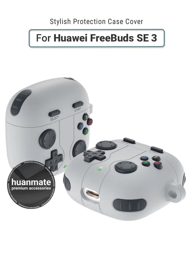 huanmate Huawei FreeBuds SE 3 Premium Protection Case Cover - Light Grey - Lightweight, Stylish Design, Accurate Cut-outs - Easy to Install & Remove - Durable Shield for Your Huawei FreeBuds SE 3 - Image 1