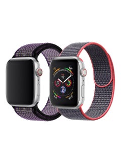 Nylon Sport Loop Band Strap 40/44/41/45mm For Apple Watch Series Electric Pick Strap with Desert Sand/Volt Strap(set of 2)