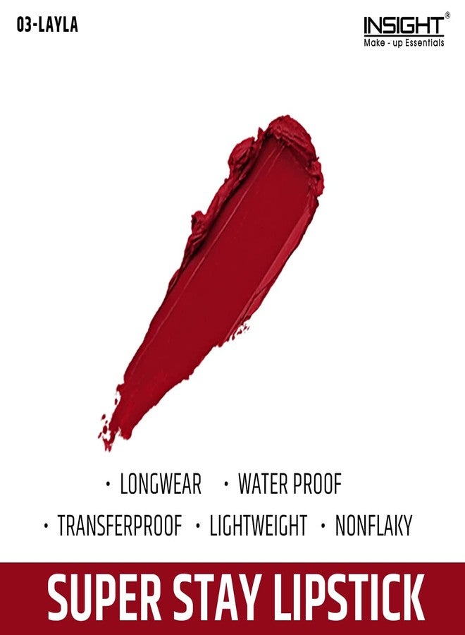 INSIGHT Super Stay Lipstick | Lightweight Formula | Long Wear | Transferproof | Waterproof - (LAYLA) 7g - Image 4