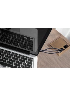 Nixnine Nixnine 25 Inch Stainless Steel Cable ManagerCable Hole Cover GrommetWire Cable Organiser Manager Rose Gold Finis Square Pack of 2  - Image 4